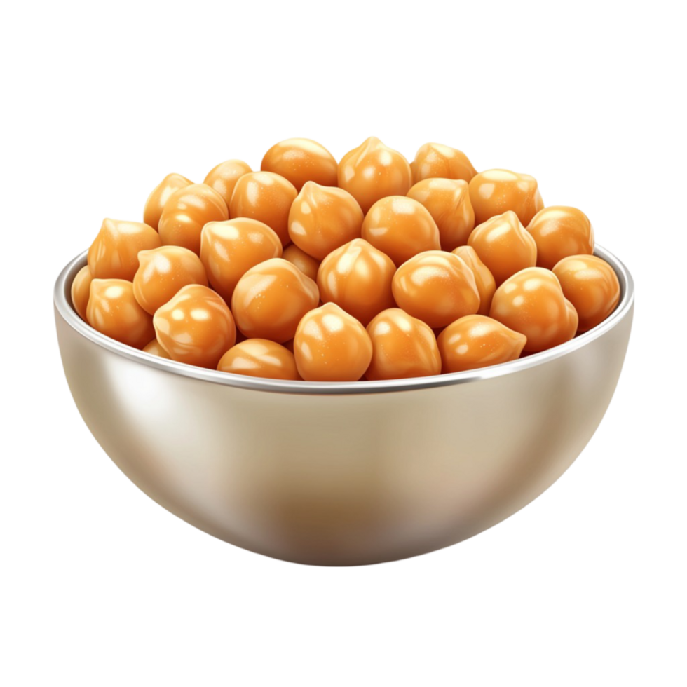 Chickpeas in a Bowl on Transparent Background png
