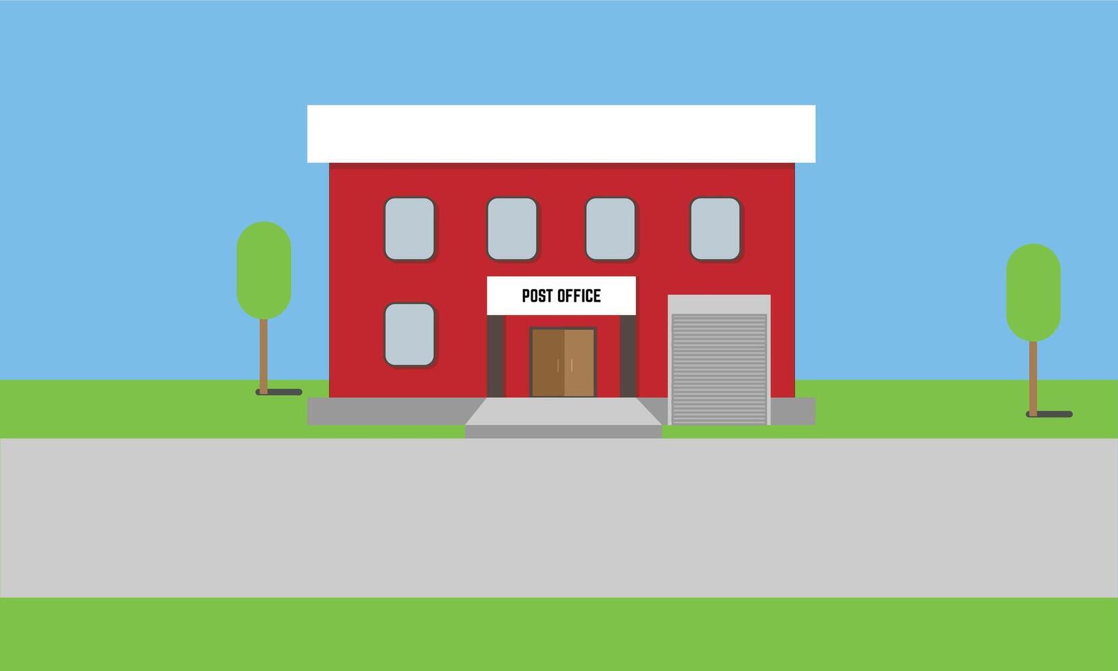 Red Post Office Landscape vector