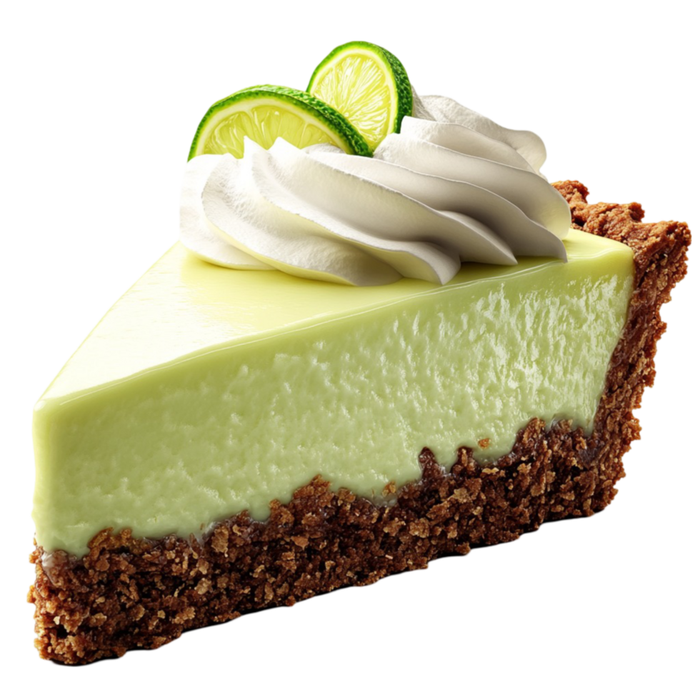 Key Lime Pie Dessert on Transparent Background png