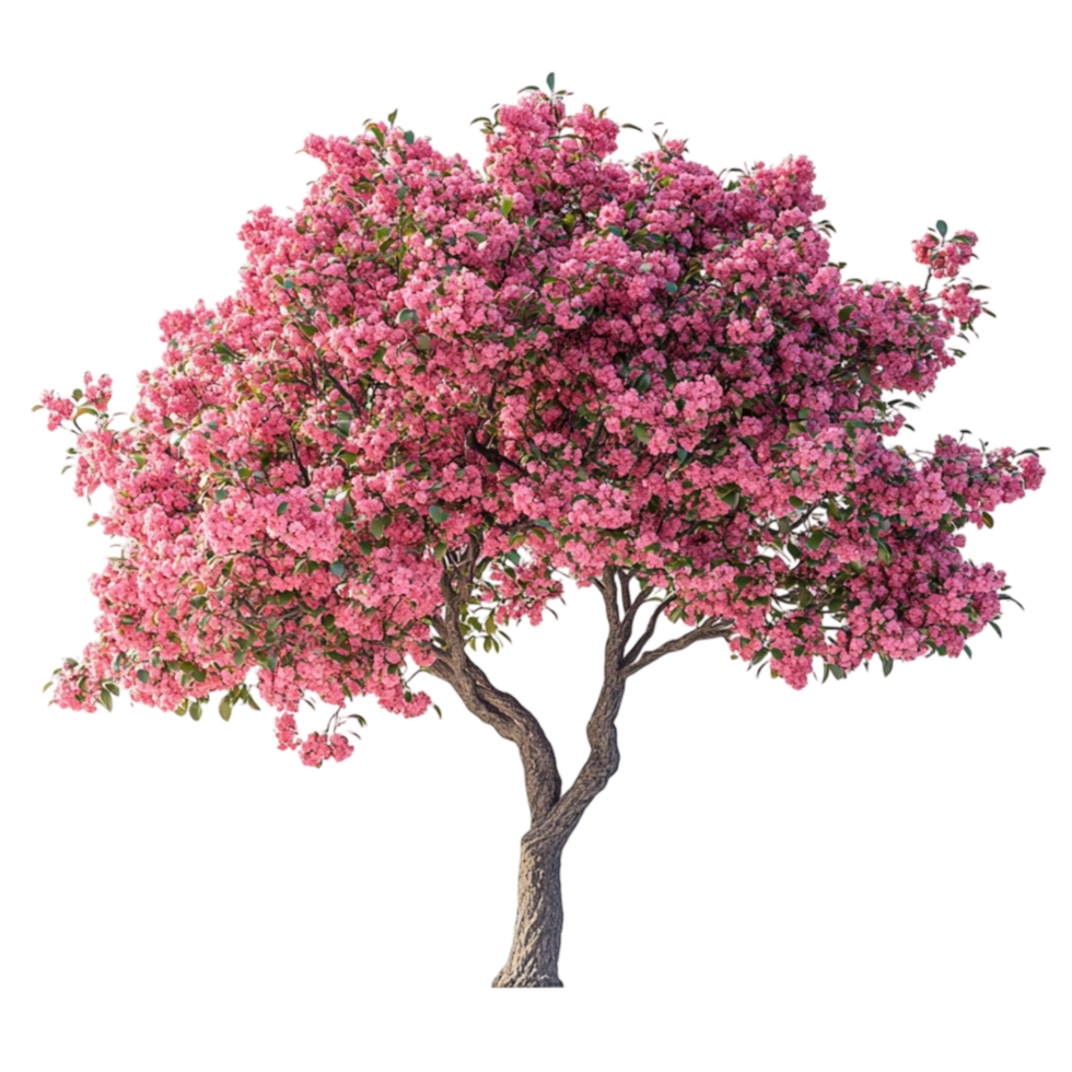 Pink Flowering Tree on Transparent Background png