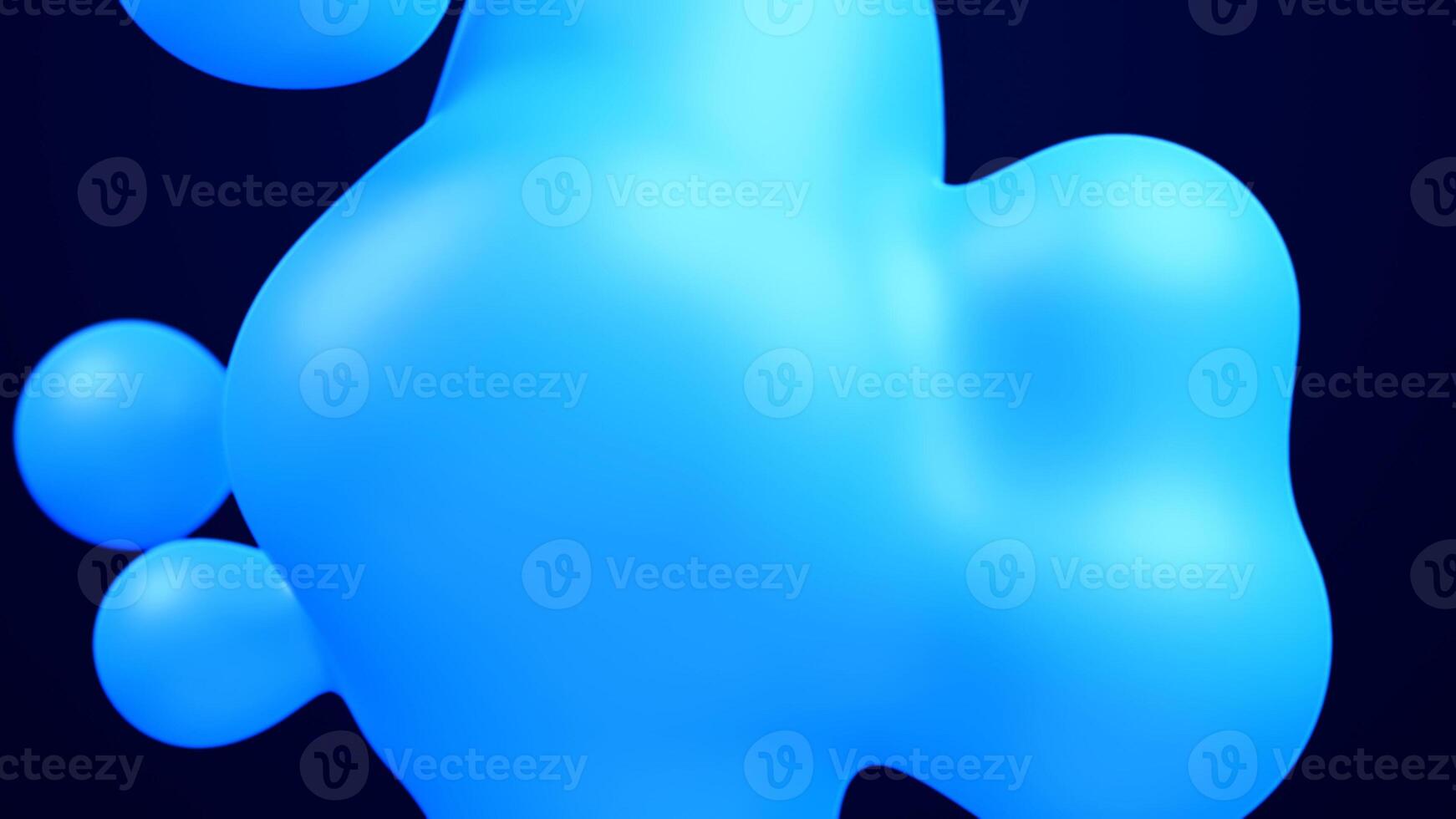 Metaverse 3d abstract background with droplets blue metaball molten wax merge fly drops liquid bio bubbles transformation metal spheres metal ball motion design render for medical healthy presentation photo