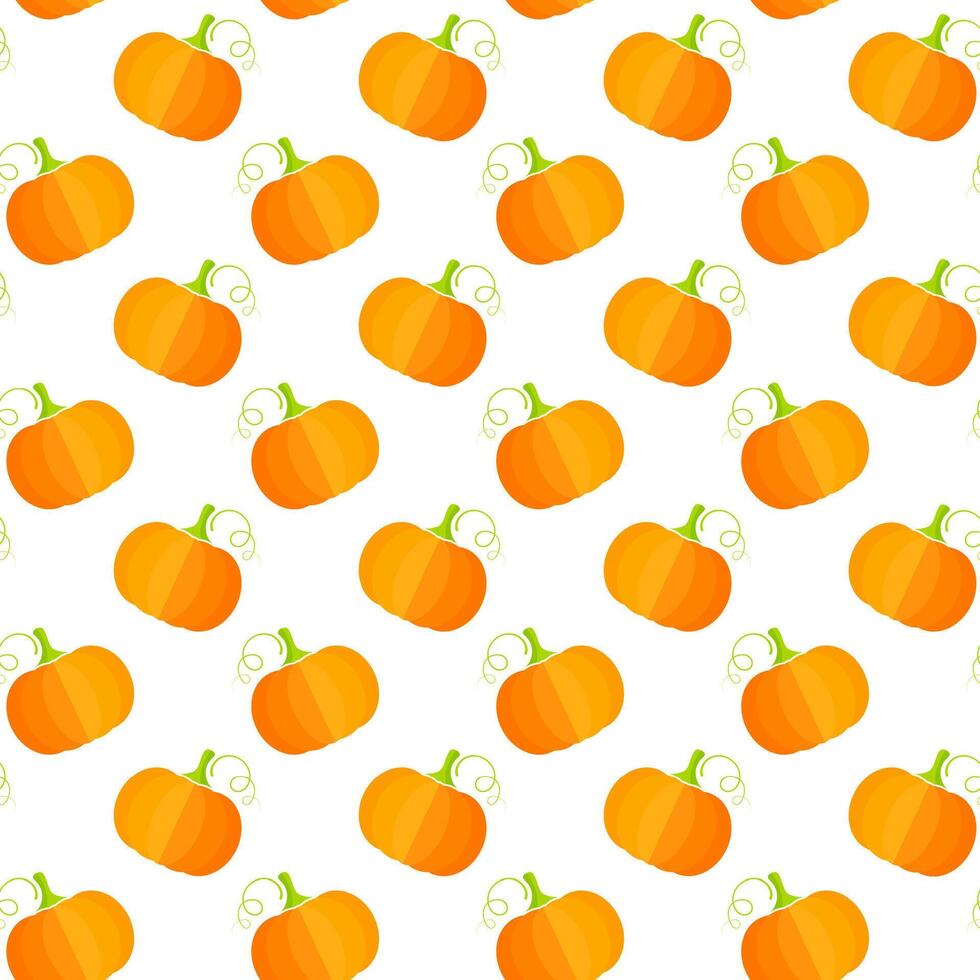 Fresh vegetable seamless pattern. Modern fashion texture background design with pumpkin or squash vegetables in orange and yellow colors. Cute illustration for wrapping paper, restaurant menu vector
