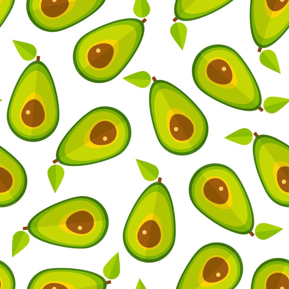 Decorative vegetable seamless pattern. Retro style trendy background ornament with avocado vegetables in bright green colors. Cute illustration for restaurant menu or season celebration card. vector