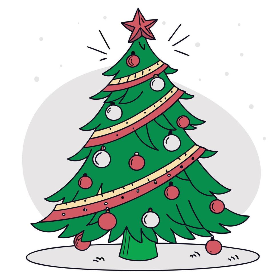 a christmas tree with a star on it vector