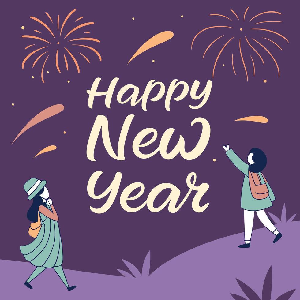 a poster with a man pointing to a fireworks with a man pointing at it vector