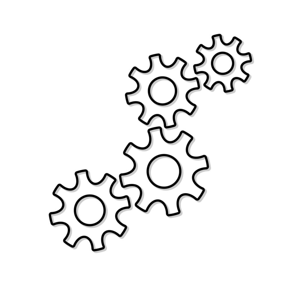 Four gear wheel countour illustration vector