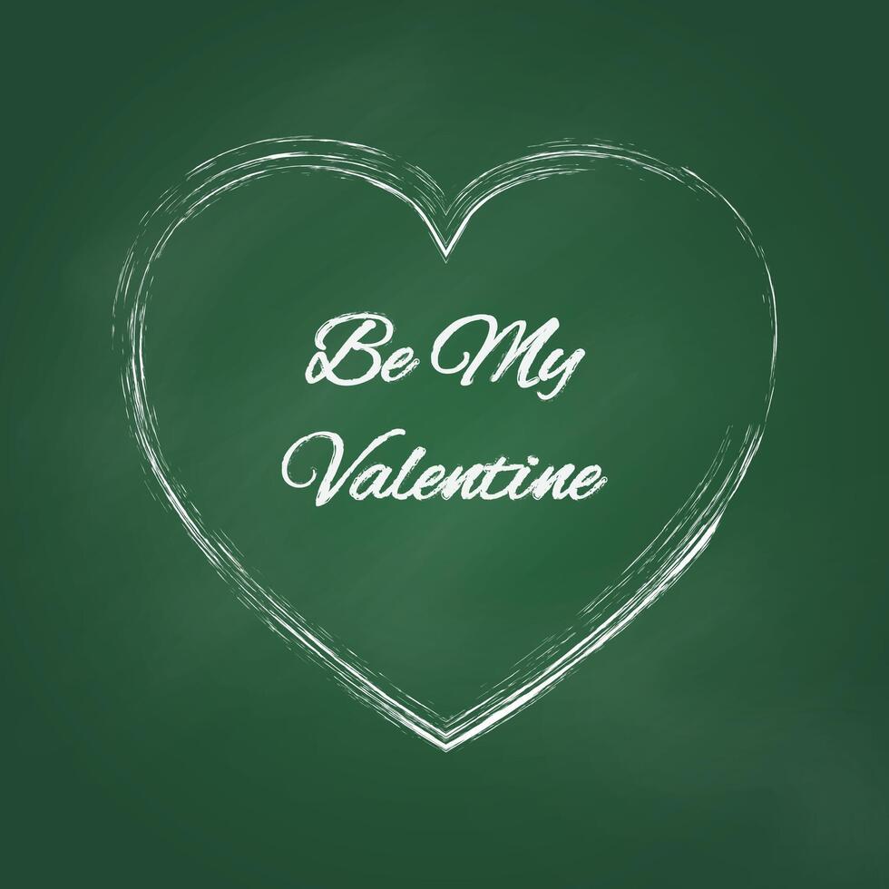 Grunge countour heart Be My Valentine card vector