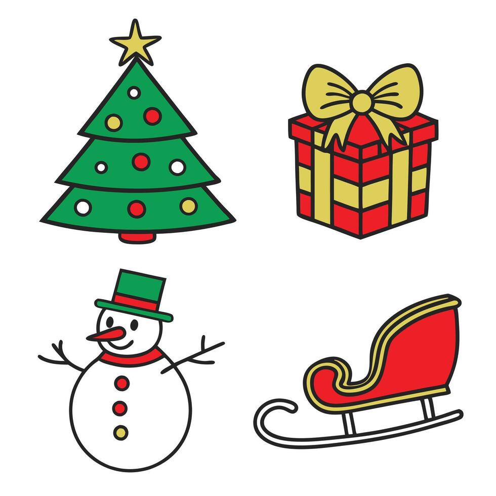 a christmas tree with a santa hat and a santa hat. vector