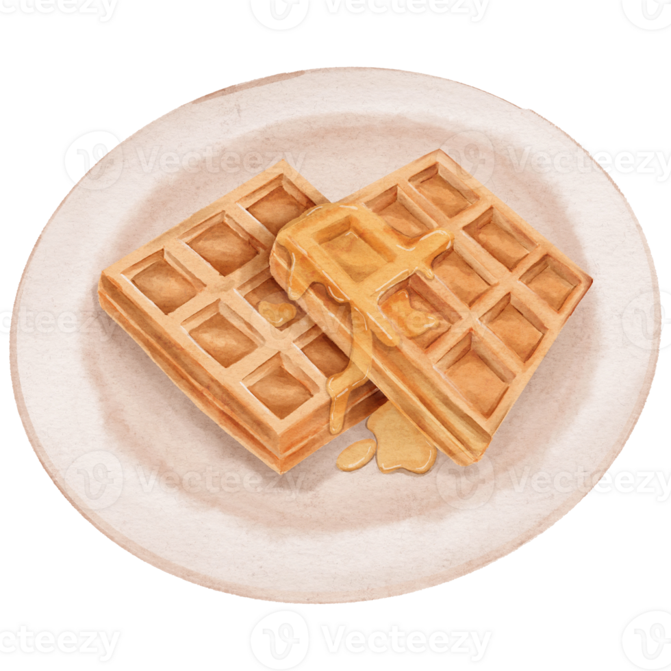 Hand-Drawn Waffles with Maple Syrup png