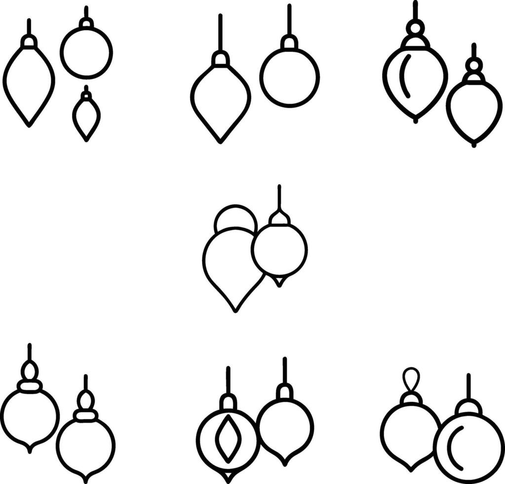 Ornaments icon line art vector
