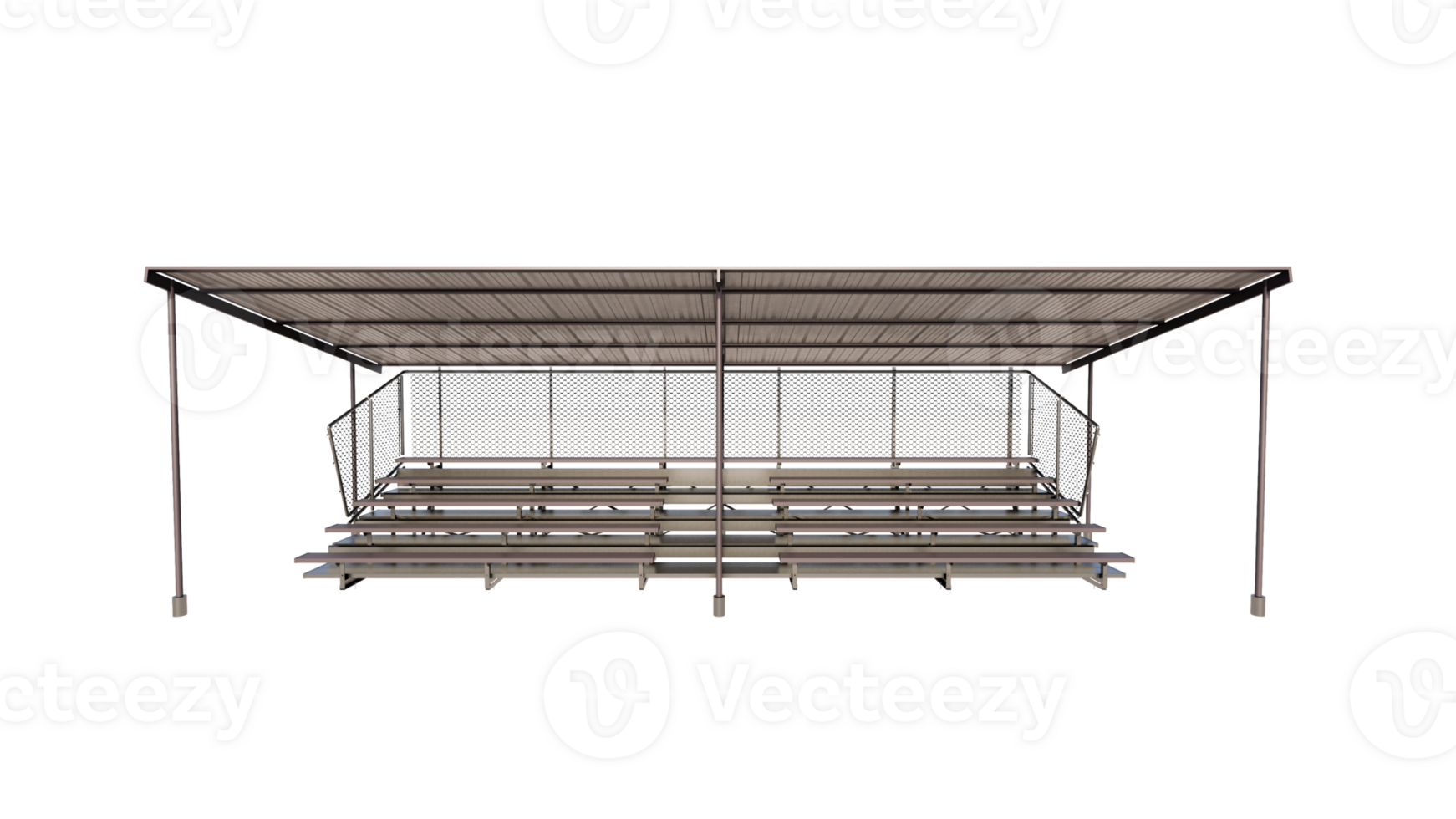 Bleachers with roof isolated on transparent background png