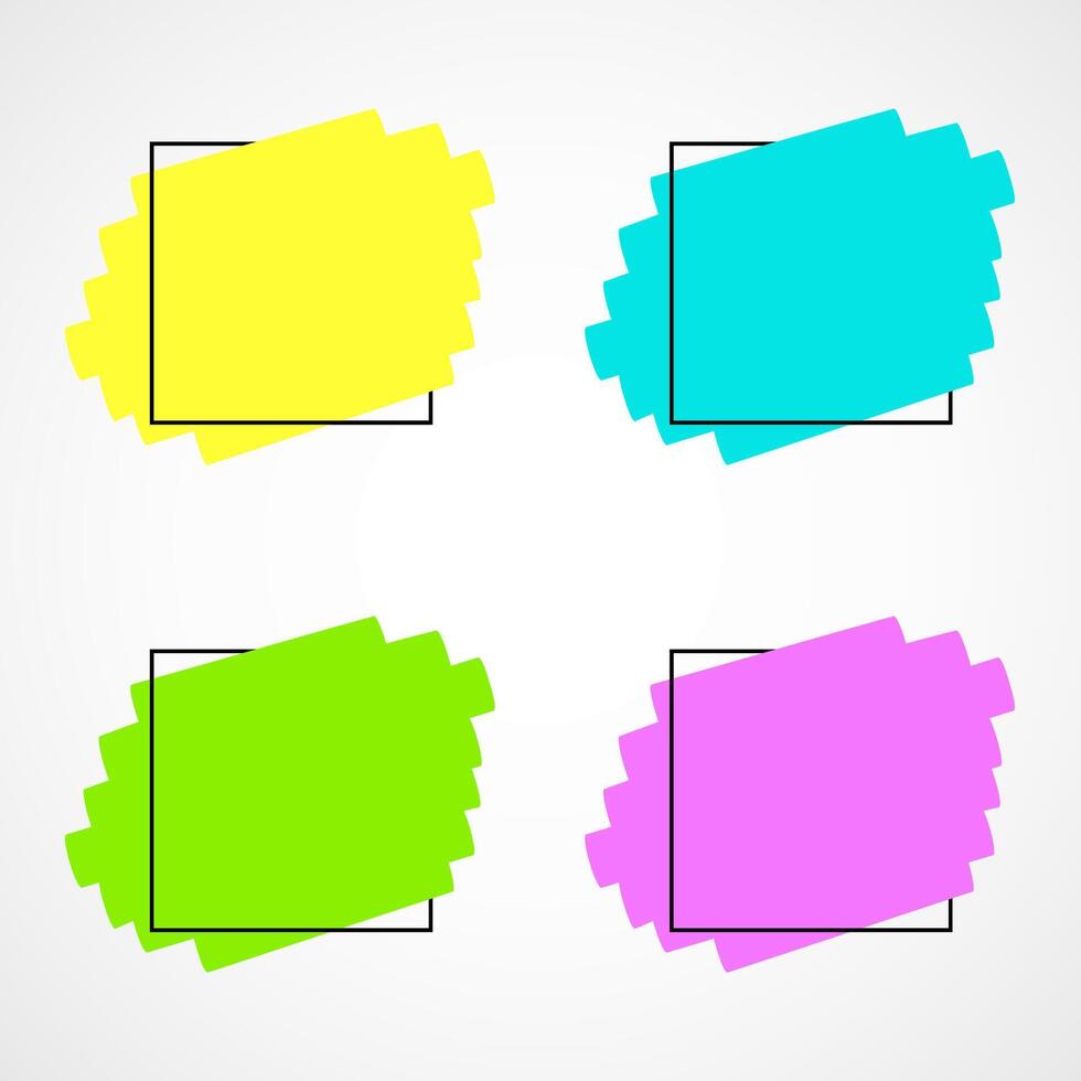 Set of highlighter brush pen hand drawn elements. Bright colorful hand drawings with highlight marker solid lines scribble and elegant black frame. illustration for sketchy abstract logo. vector