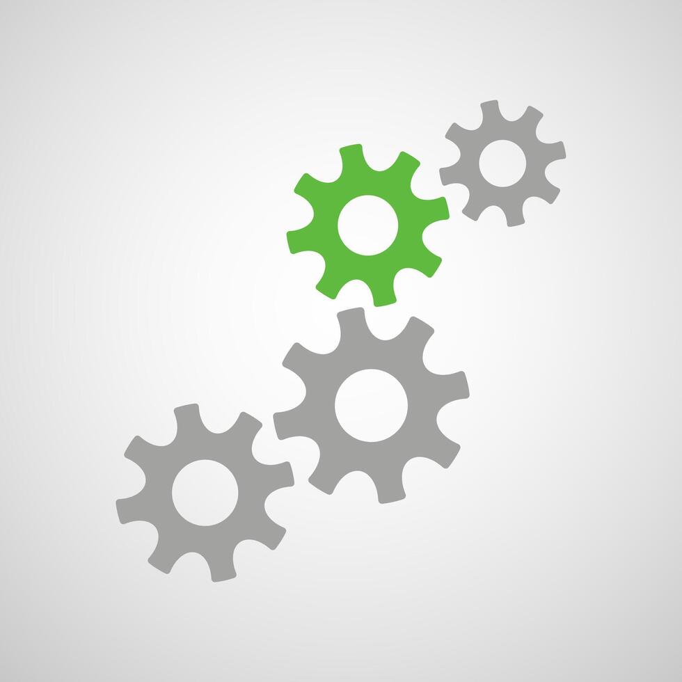 Creative cogwheel mechanism with four gears vector