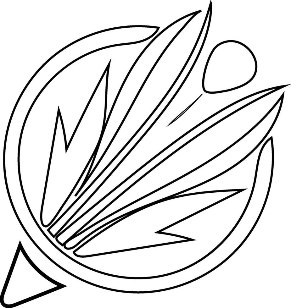 Shuttlecock for badminton from bird feathers Sports equipment illustration vector