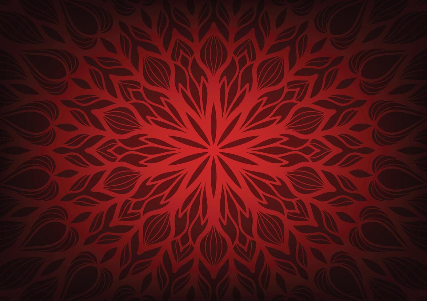 Dark red mandala floral flower pattern background vector