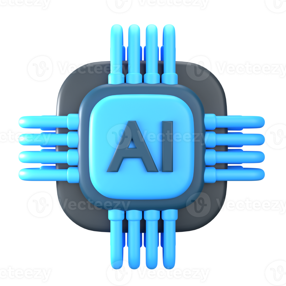 Ai chip 3D Illustration png