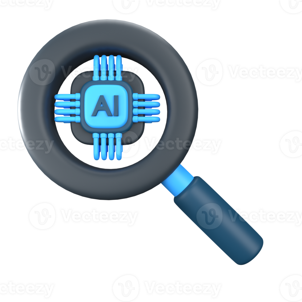 Ai search 3D Illustration png