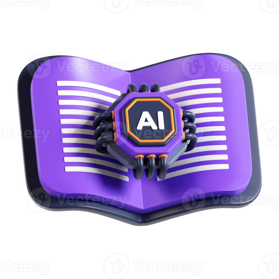 Ai learning 3D Illustration png