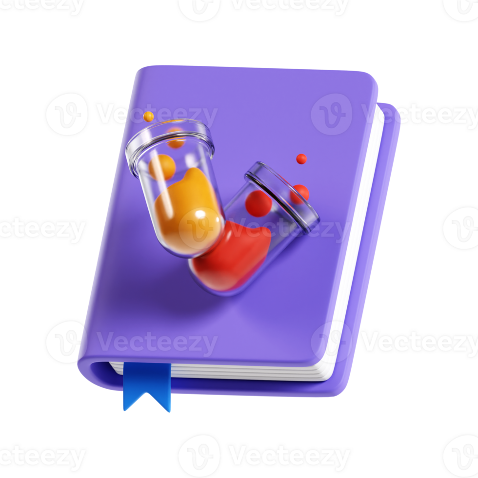 Chemistry book 3D Illustration png