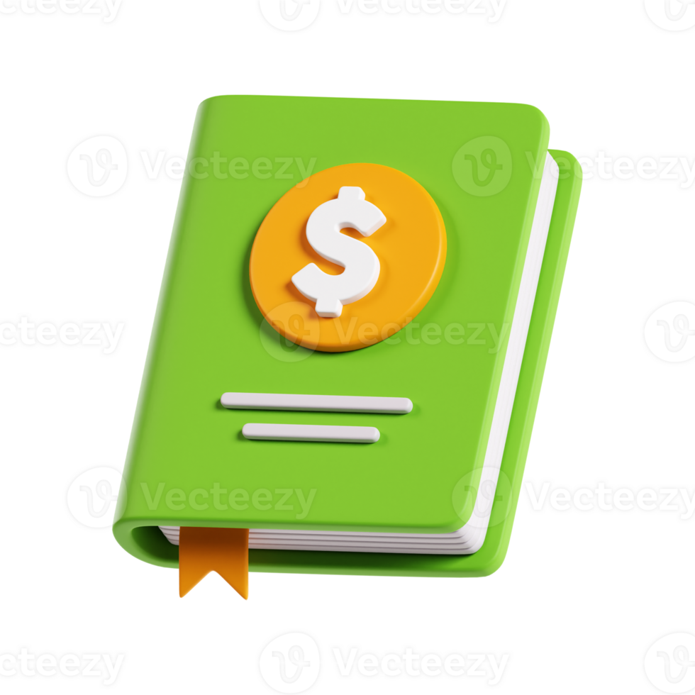 Finance Book 3D Illustration png