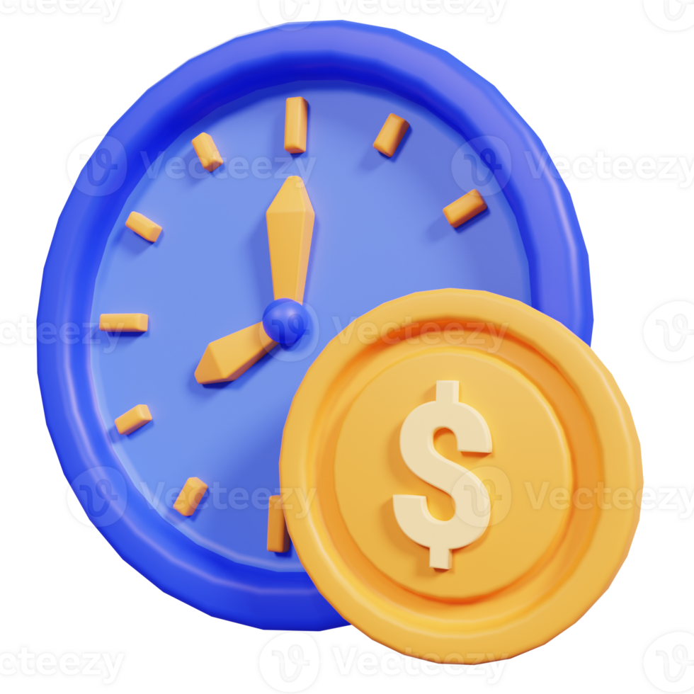 Time Money 3D Illustration png
