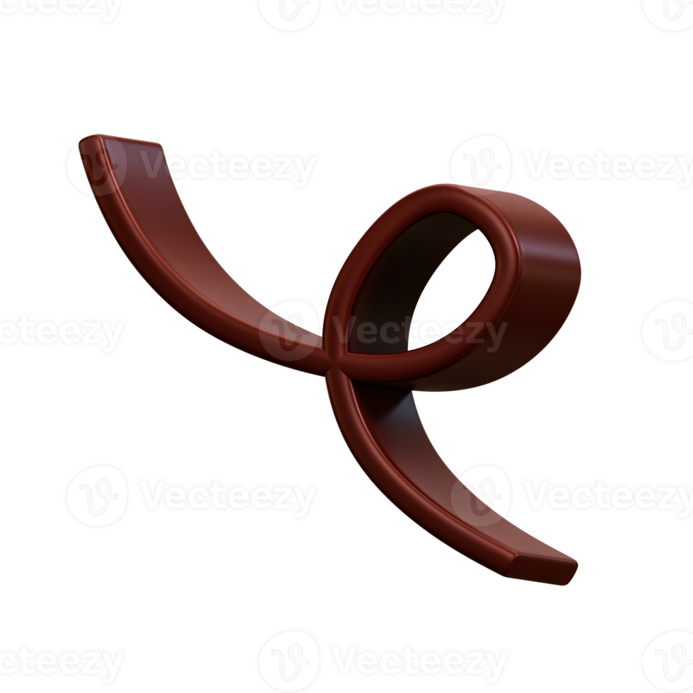 Brown Ribbon 3D Illustration png