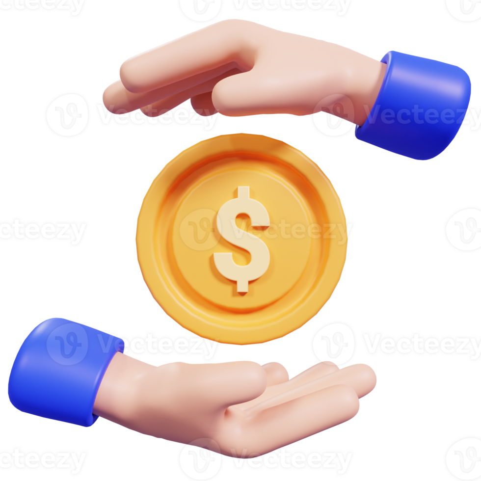 Money Hand 3D Illustration png