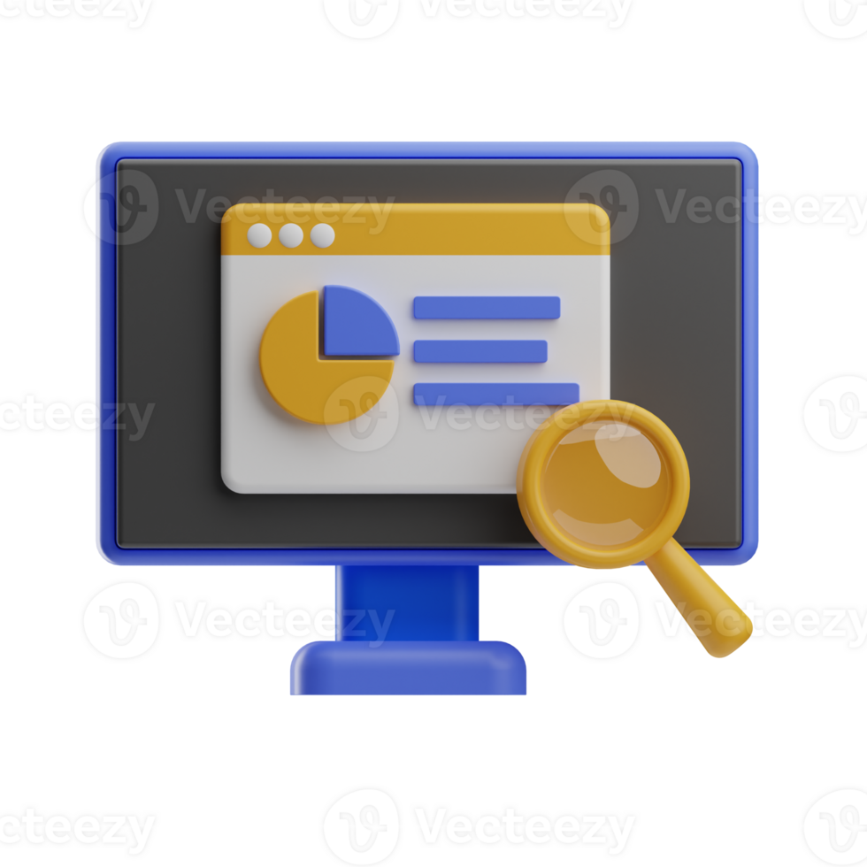 Data research 3D Illustration png