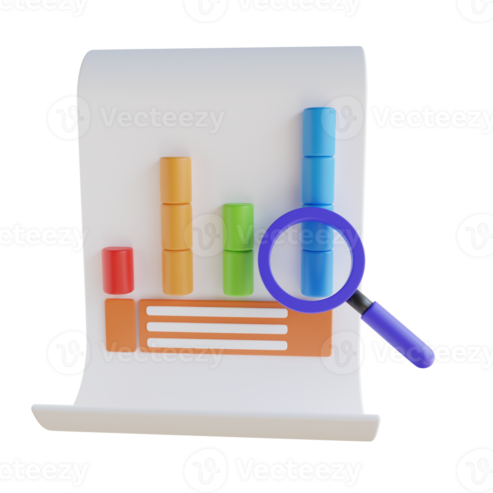 Search analysis report 3D Illustration png