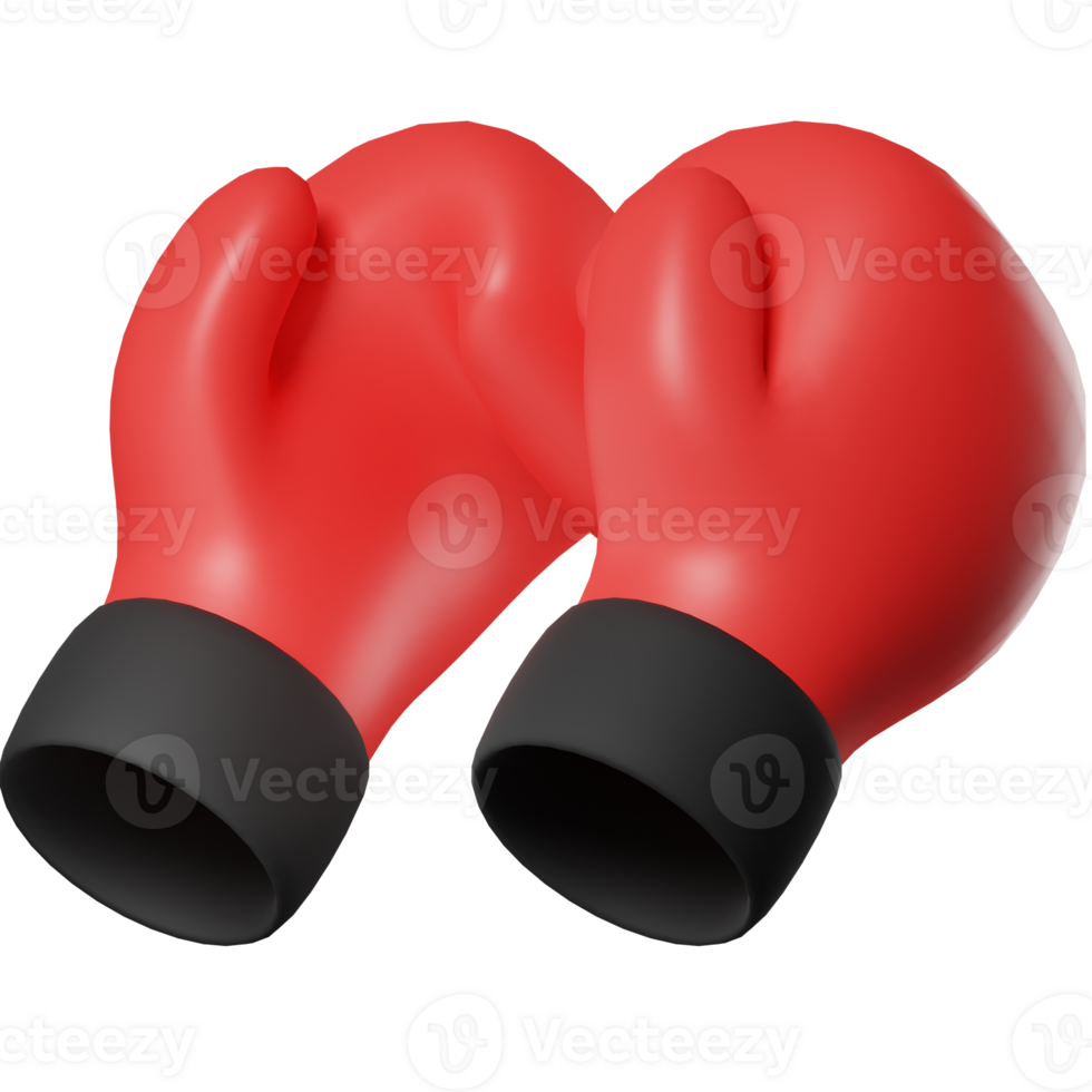 Boxing gloves 3D Illustration png