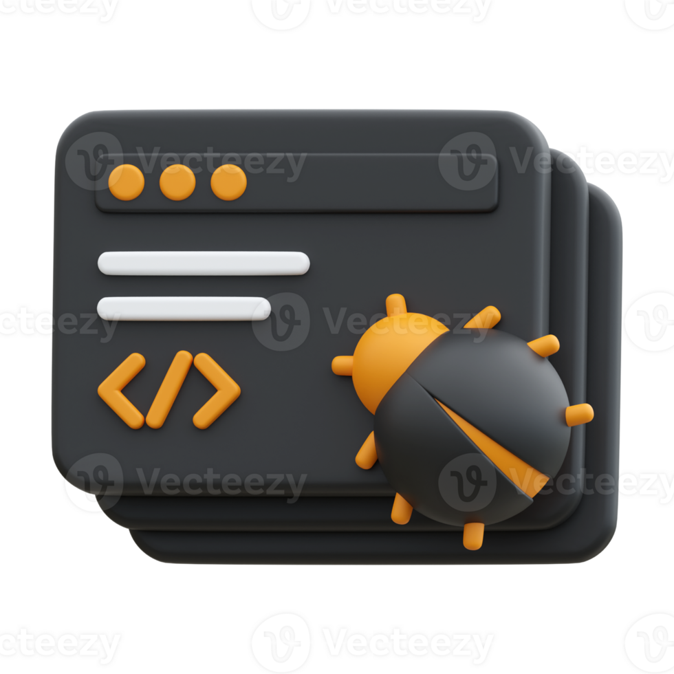 Bug detected 3D Illustration png