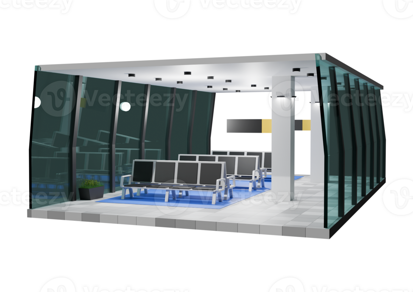 3d waiting room seating png
