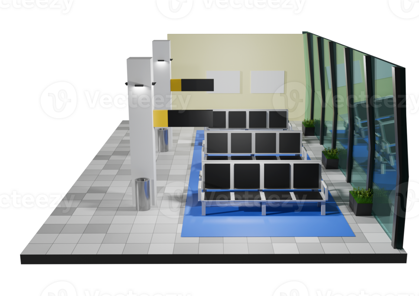 3d seating room with chair png