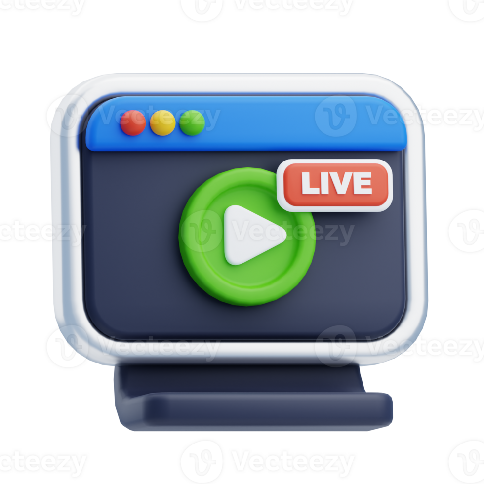 Live stream 3D Illustration png