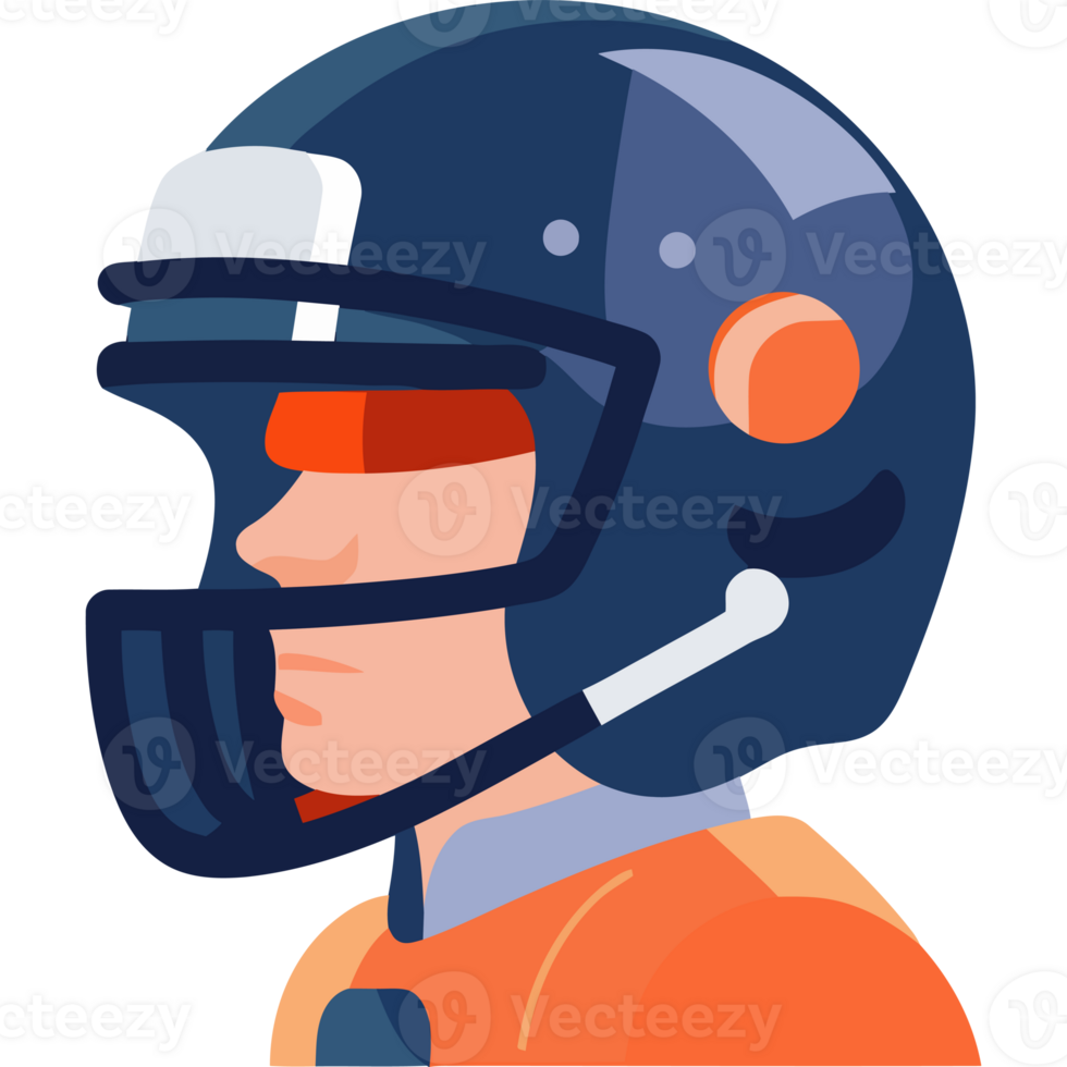 american football athlete profile wearing helmet isolated png