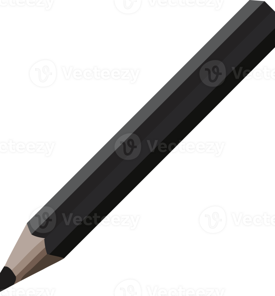 A black pencil with a black tip png