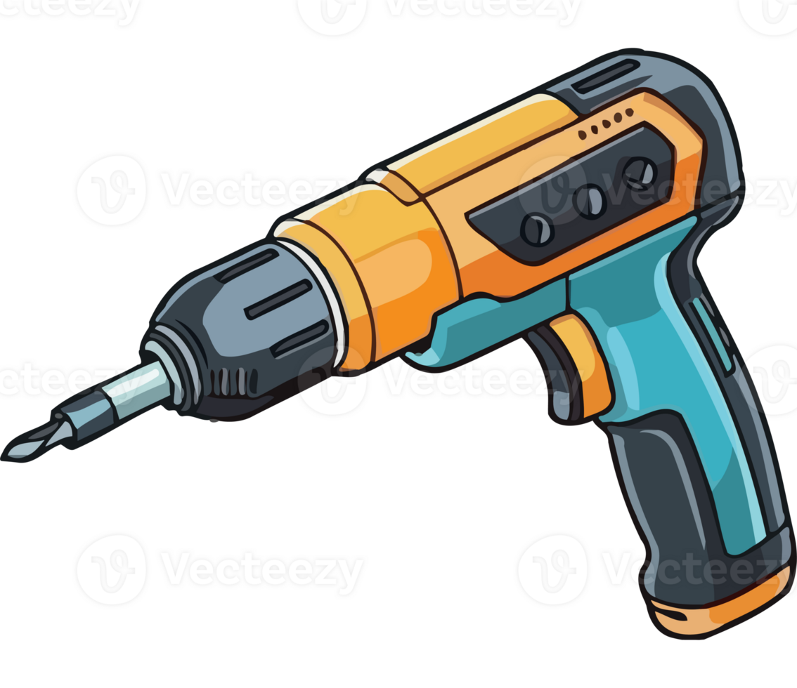 Construction industry uses sharp tools like drill isolated png