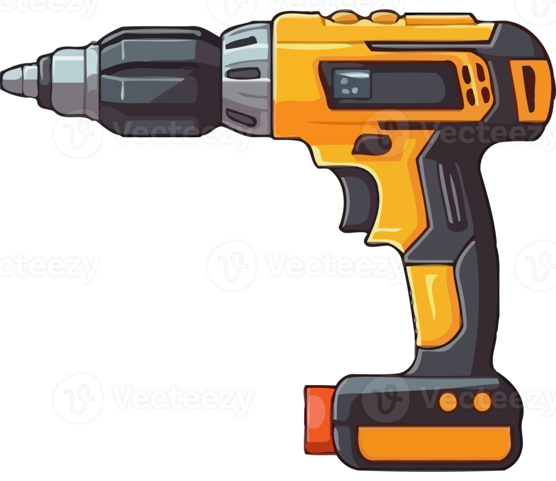 yellow drill tool handle equipment isolated png