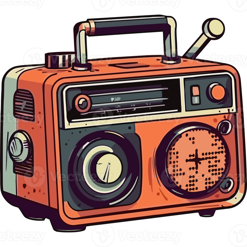 old fashioned boom box an analog audio isolated png