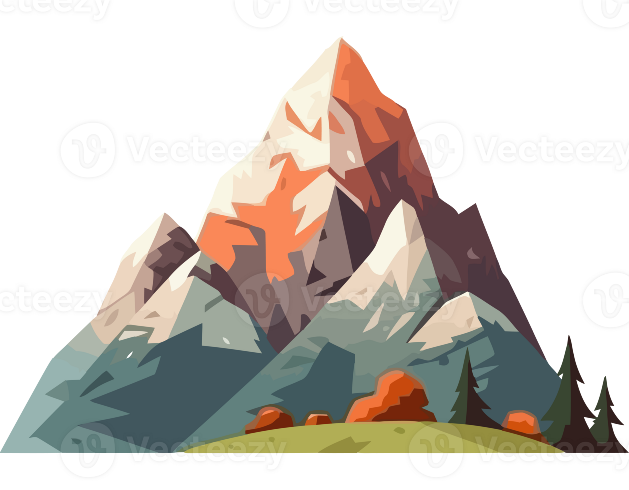 Panoramic mountain range a nature wallpaper isolated png