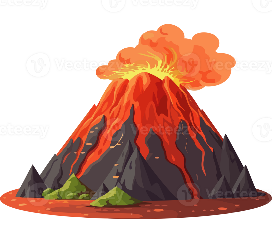 Volcanic landscape erupts adventure awaits in nature isolated png
