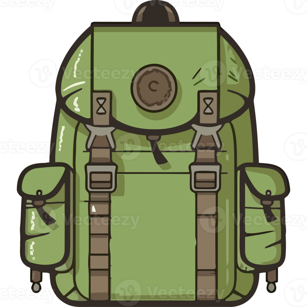 Adventure awaits Hiking through backpack isolated png