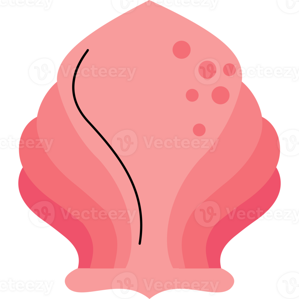 A pink shell with dots on it png