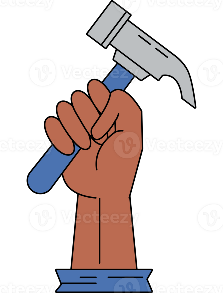 hammer tool in hand icon png