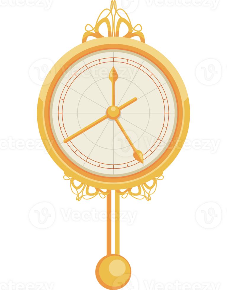 golden watch with pendulum icon png