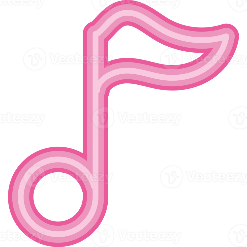 neon music note design illustration png