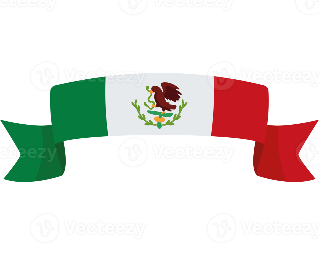 mexican flag banner illustration isolated png