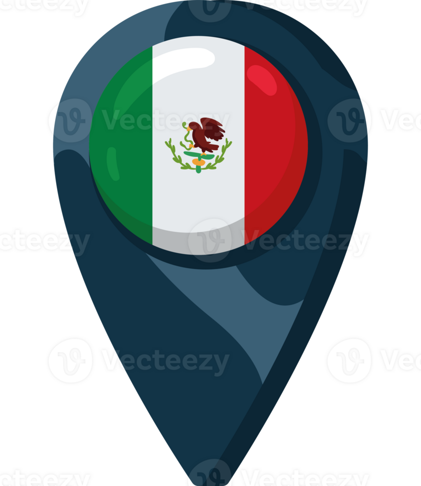 mexican flag location pin illustration isolated png