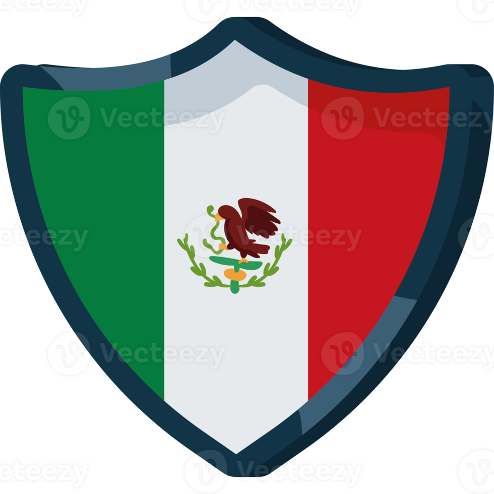 mexican flag shield illustration isolated png