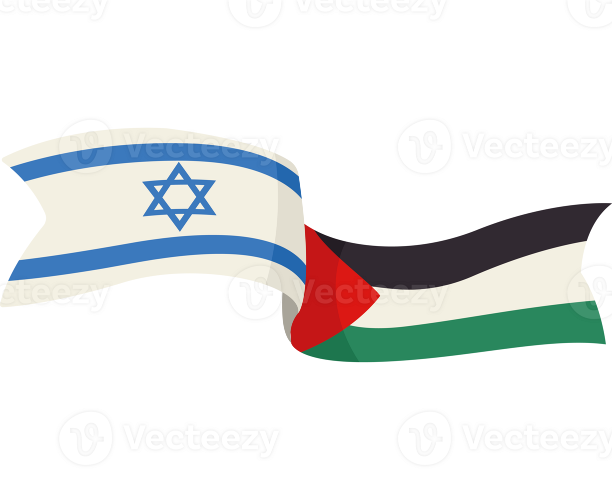 israel and palestine flags united design png